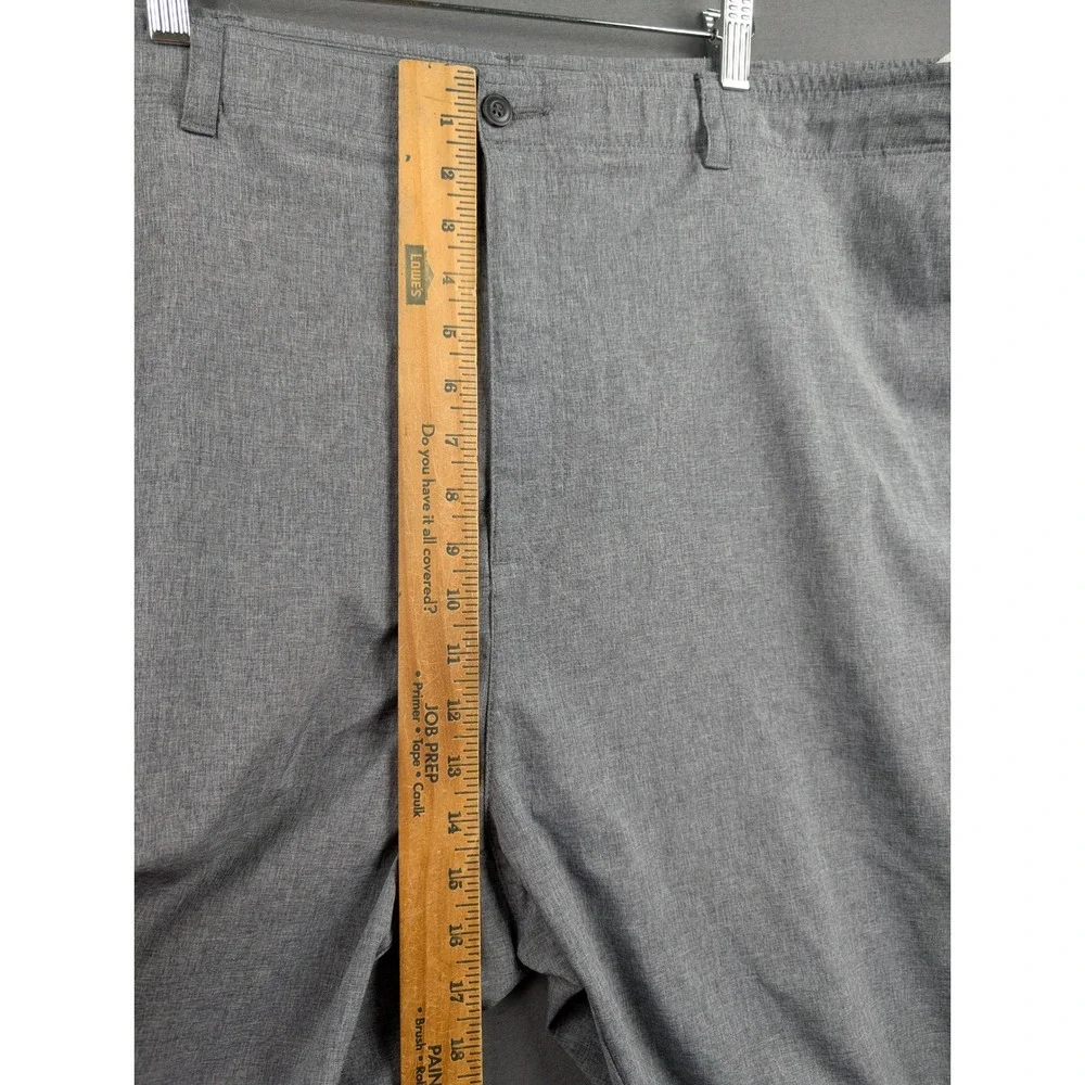 Haggar Mens Cool 18 Pro Performance Shorts Heather Gray Flat Front Golf Size 44